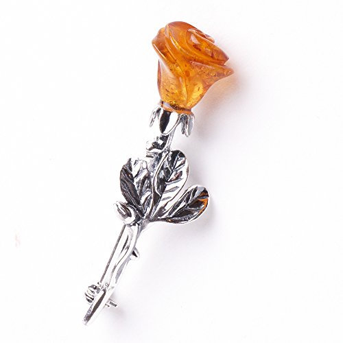 MyBernstein Bernstein Bernstein Brosche Rose (Bernsteinschmuck 30037)