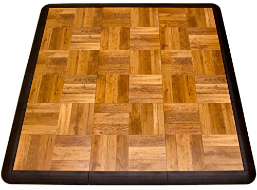 Big Floors 3X3OAKFLOOR Interlocking Lightweight Plastic Modular Dance Floor Kit (3' x 3'), Oak, 21 Piece