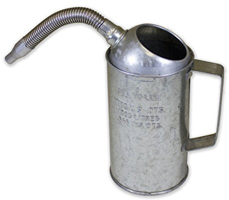 WirthCo 94486 Funnel King 2 quart Measure Can with Flex Spout, Galvanized, Heavy Duty,Silver