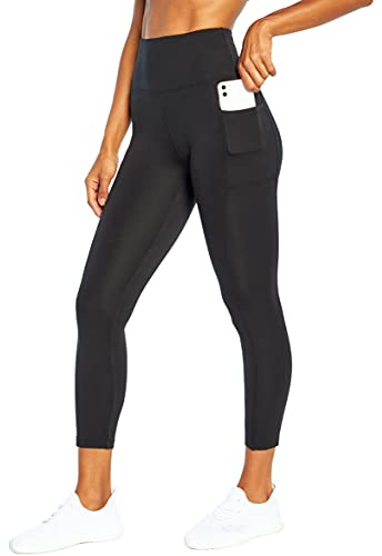 Bally Total Damen-Leggings mit hoher Taille und Taschen, knöchellang, Schwarz, M