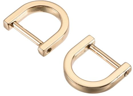 sourcing map 6stk. U Form Hufeisen D-Ringe Zinklegierung Einschraubschnalle für Heimwerker, Gold Ton 15mm(0,59)