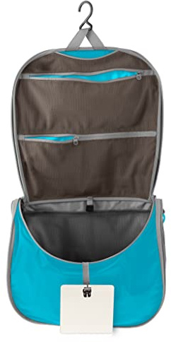 Sea to Summit - Kulturtasche zum Aufhängen L - Leicht & Wasserabweisend - Bruchsicherer Spiegel & Netztasche - Aus Ultra-SIL Nylon - Reißverschlüsse & Griffe - Reisen - Atoll Blue - 114g