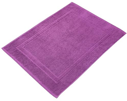 NYVI Badvorleger NYVIFresh 50x70 cm - Frottee Duschvorleger aus 100% Baumwolle Premium Qualität 700 g/m² - Saugfähig Schnelltrocknend Waschbar - Badematte Badteppich Lila