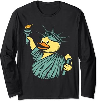 Statue of Liberty Rubber Duck New York Duckling Long Sleeve T-Shirt