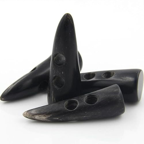 ZAZUZU 5/10/20PCS 52MM 100% echte Horn Knebelknöpfe 2 Löcher große olivgrüne Büffelhorn Mantelknöpfe zum Nähen Stricken Duffle Trench