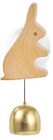 Rurunklee Timbre de puerta de tiendas, campanilla de viento para puerta delantera, adorno de madera de animales pequeños, de latón, recordatorio de entrada