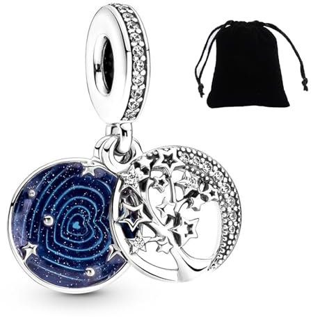 MaNeaz Bracelet Femme Charms Pour Bracelet Pandora Collier Femme Charme Perles Jumelles Pour Femmes Bracelet Collier Cadeau Avec Sac En Velours Noir Breloque En Forme De Coeur