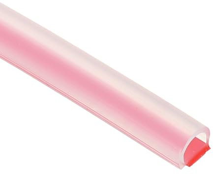 PATIKIL Guarnizione per Porte in Silicone, 9.8 ft Guarnizione per Porte Autoadesiva a Forma di D per Cornice Porta, Tenuta Finestra, Ampio Spazio, 0.31Lx0.04Tx0.24H, Trasparente/Rosso