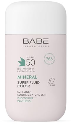 Laboratorios Babé - SUPER FLUID MINERAL COLOR SPF 50 - Färgat mineralfotoskydd | Högt SPF 50 skydd | Solskydd för känslig hud | Naturlig och jämn finish