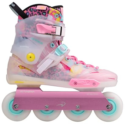 FlyingEagle X5 Shrike Pro Freeskates - Patines en línea para adultos, marco CNC con ejes basculantes, rodamientos ABEC-7, patines profesionales urbanos en línea para mujeres y hombres, Funky, mujeres