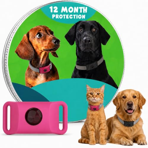 Collier Anti puces et tiques Chien jusqu'à 12 Mois de Protection Pendentif Naturel Anti parasites aux huiles essentielles répulsif résistant à l'eau réglable Chien et Chat extérieur Promenade