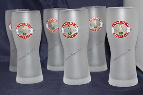 Blanche de Bruxelles .25cl Frosted Belgian Wheat Beer Glass - 6 Pack