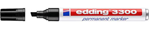 Edding® 3300 - Pennarello indelebile con punta a scalpello, spessore tratto 1-5 mm, colore: Nero