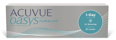 ACUVUE OASYS 1-Day con tecnologia HydraLuxe, Lenti a contatto giornaliere; Visione chiara e nitida e comfort elevato; Protezione UV;+1.00 diottrie; BC 9.0; DIA 14.30; 30 lenti