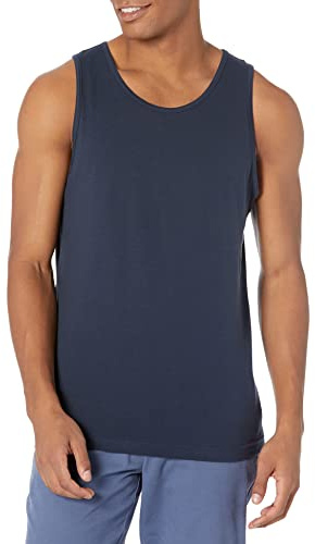 Amazon Essentials Camiseta de Tirantes de Ajuste Entallado Hombre, Azul Marino, S