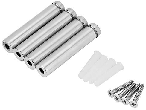 FTVOGUE 4 Unids Anuncio de Acero Inoxidable Tornillo Separadores de Vidrio Fijaciones Pernos Titular Clavos Tornillos Hardware Sujetadores de Vidrio(12 * 60mm)
