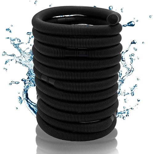 HAFIX Poolschlauch 32mm Pool Saugschlauch 20m Ersatzschlauch Poolsauger 32mm Durchmesser in schwarz. Pool Schlauch Schwimmbadschlauch. Pumpenschlauch für Pumpe. Flexibler Wasserschlauch 32mm 20 Meter.