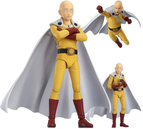 One Punch Man Figura Ornamenti 15CM Saitama PVC Action Figure Modello Pieghevole Home Office Desktop Decorazione (Viso sostituibile)