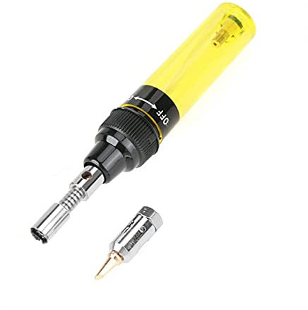 Kadimendium Soldador De Gas Kit De Soldadura De Butano Kit De Herramientas De Soldadura De Bolígrafo De Soldadura De Gas Inalámbrico 1300 ℃(amarillo)