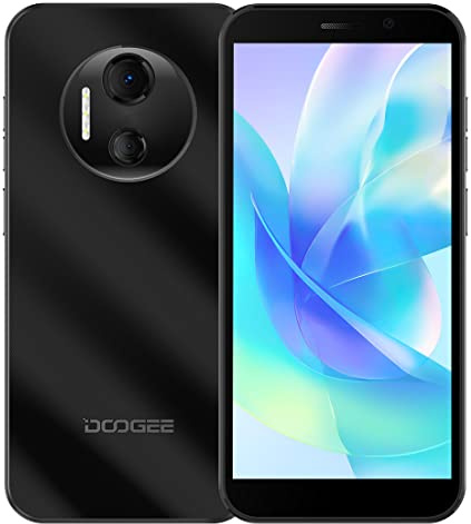 DOOGEE Android 12 Smartphone ohne Vertrag X97 PRO, Helio G25 Octa Core 4GB+64GB, 4200mAh Akku, 12MP Dual Kamera, 6,0'' HD+ Handy, DUAL SIM+SD (3 Kartensteckplatz),NFC GPS Gesichts Entsperrung Schwarz