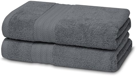 Victorio & Lucchino Juego de Toallas 100% Algodón - 2 Toallas Baño Ducha 70x140cm - Color Gris Oscuro