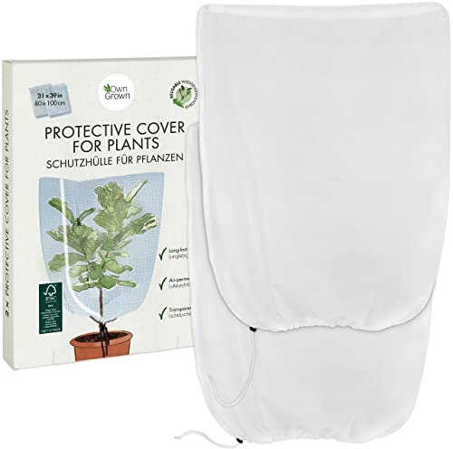 OwnGrown 2X Protection des Plantes en Hiver : Bâche de Protection Respirante et translucide pour Les Plantes - Protection hivernale pour Plantes en bac - Protection des Plantes Contre Le Gel