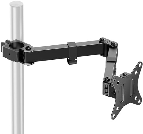 PUTORSEN Braccio singolo per monitor da 17-32 per supporto da scrivania, braccio per monitor completamente regolabile per 1 schermo, carico massimo 19,8 bs, VESA 75 x 75 mm e 100 x 100 mm, nero