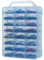 KISLANE Double Sided Toy Car Storage Case for 46 Hot Wheels, Matchbox Cars - Portable Transparent Case with 46 Compartments (Blue-46)