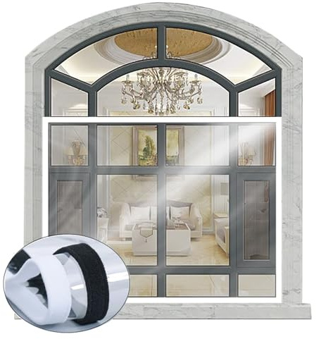 65x105cm PelíCula Transparente Antiviento Para Ventanas Aislante TéRmica Anti FríO,PelíCula Aislante Para Ventanas Para Ventanas Reutilizables-Blanco