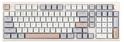 EPOMAKER Galaxy100 QMK/VIA Wireless Gaming Keyboard, Aluminum Shell, BT/2.4Ghz/USB-C, Pre-Lubed Hot-Swappable Linear Switches, NKRO, RGB Backlit (Creamy White, Wisteria Linear Switch)