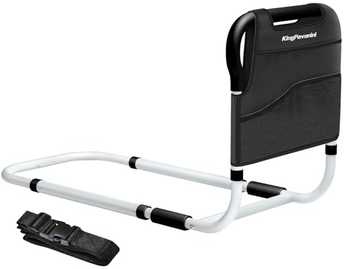 KingPavonini Bed Rails for Elderly Adults, Adjustable Medical Bed Assist Rail with Storage Bag and Fixing Strap, for Elderly Adults, Senior, Handicap, Disabled, Fit King, Queen, Full, Twin, Medium
