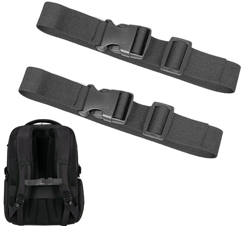 Bansusu 2Pcs Black Adjustable Backpack Chest Strap, Breathable, Quick Release Buckle, Compatible with School Bag, Travel, Hiking