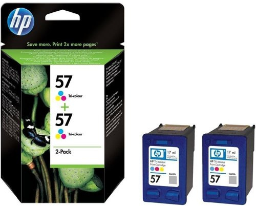 Hewlett Packard [HP] No. 57 Inkjet Cartridge Page Life 1000pp 17ml x 2 Colour Ref C9503ae [Pack 2]