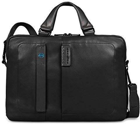 Piquadro Umhängetasche 28.5 cm, schwarz (schwarz)