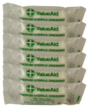 Value Aid Medium Sterile Dressing - 12cm x 12cm - Pack of 6