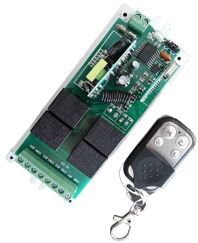 TK STAR 230V 4 Kanal 433Mhz Funk Empfänger Schalter Garagentor Handsender potentialfrei paßt zu Garagentorantrieb Tasteranschluss Hörmann, Novoferm, Normstahl, Liftmaster