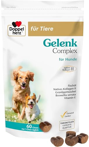 Doppelherz Gelenk Complex für Hunde – Mit essentiellen Omega-3 Fettsäuren + Vitamin E – 60 Chews