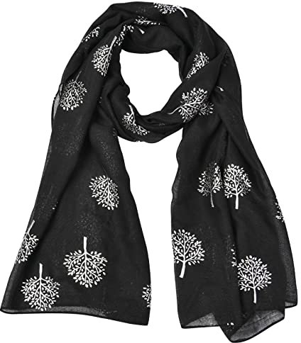 URAQT Schal Damen, Schultertuch Warme Winter Schals, Große Baumwolle Halstuch Tuch, Elegantes Umschlagtuch Stola, 90 x 180cm（Schwarz）