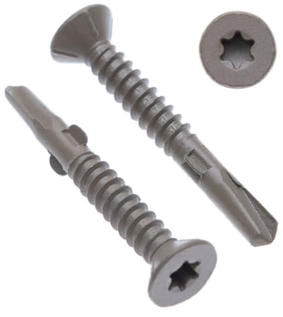 6.3 mm Metallskruvar Självgängande Torx Flat Head Self Drilling Screws (Pack of 100) Utomhusanvändning med korrosionsskydd C4 för metallplåtar/takfönsterinfästning DIN7504 P (6.3mm x 90mm)