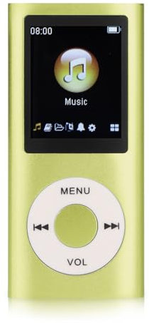 Lecteur MP3, Lecteur de Musique MP3 Portable sans Perte de Son avec écouteurs, Lecteur de Musique Numérique à écran LCD de 1,8 Pouces, Prise en Charge jusqu'à 64 Go (Vert)