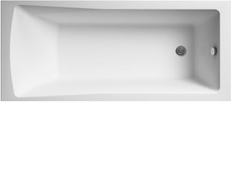 Balterley 1400 x 700mm Square Shower Bath with Leg Set, Straight Single Ended Gloss White Soaking Shower Bath, Acrylic Baths for Bathrooms, Straight Square Soaking Bathtub, Adjustable Leg Set (White)