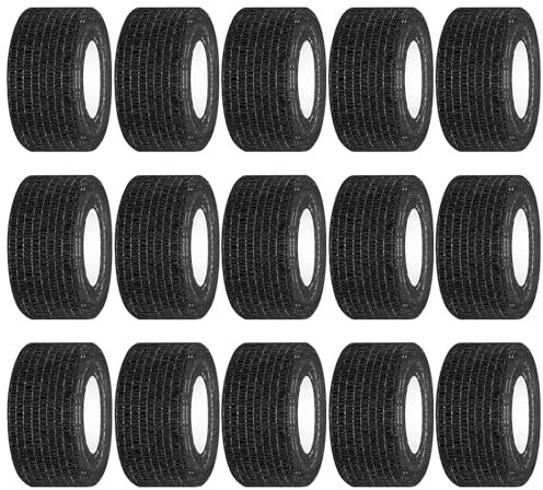 15 Rolls Strong Elastic Stretch Sports Tape, Self Adherent Sport Wrap Tape, Tearable Elastic Adhesive Bandage, Cohesive Wrap Bandages, Waterproof Elastic Muscle Support Tape for Knee Ankle Wrist