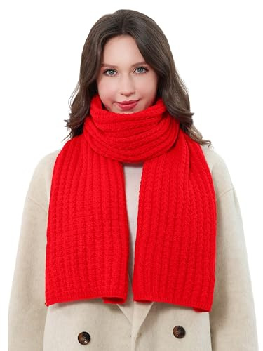 DonDon sciarpa Donna invernale sciarpa di lana Sciarpa lavorata a maglia - Rosso