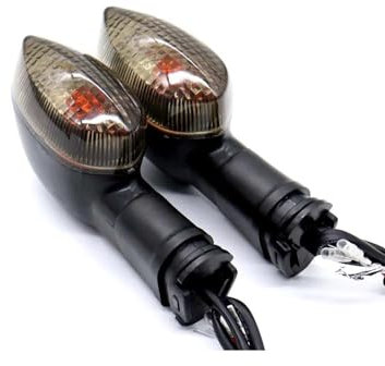 UUIUYGH frecce moto Per YAMAHA Per YZF Per R1 Per R6 Per R125 Per R25 R3 Per FZ-6N Per XJ6 Indicatori Di Direzione Lampeggiatore Moto Anteriore E Posteriore frecce moto omologate(Black)