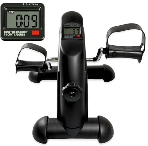 Pedales estáticos para Personas Mayores, para Ejercicio de rehabilitación de piernas y Brazos, Pedaleador Compacto, portátil y de fácil Montaje y Uso, Mini Bicicleta para Ejercicios(Negro) (Negro)