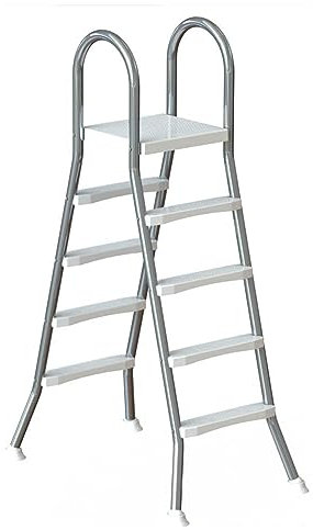 Escalera De Piscina elevada de 132 cm de Alto, de plástico Antideslizante, con Pedal de Repuesto para Piscinas, spas y Aguas Termales, Carga máxima de 227 kg. Escalera de 4 escalones.