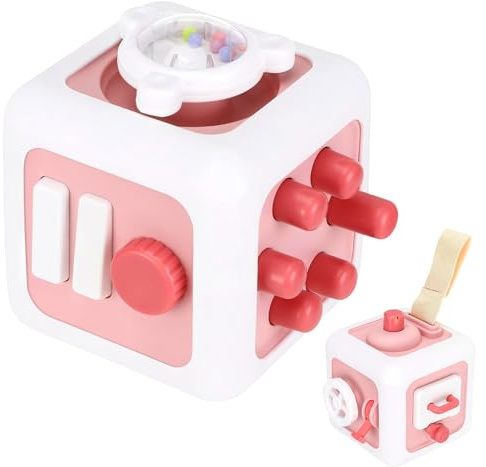 APRRMLIZW 6 En 1 Cubo De Motricidad para Bebés 1 Piezas Juguetes Niños 1 Años 6 En 1 Busy Cube Busy Cube para Niños Y Niñas De 1 Año Busy Activity Cube para Niños Pequeños, Niñas, 1-3 Años