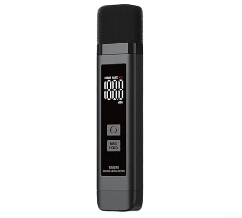 Digital Sound Level Meter with Data Logging, Decibel Detector Noise Tester for Industrial and Measurement, 30.0-130 dB Range, LCD Display, Black