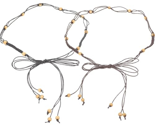 Abaodam Cintura in Corda Intrecciata Donna Nappe Accessorio Moda Versatile per Vita Alta Media o Bassa Set 2 Pezzi Nero e Marrone Cinturini Decorativi per Abiti e Outfit Casual