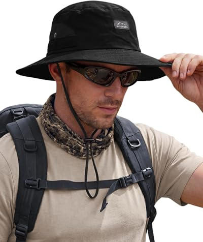 Hat Hut Hiking Hat, UPF 50+ Wide Brim Sun Bucket Hats for Men Women, UV Protection, Fishing Outdoor Safari